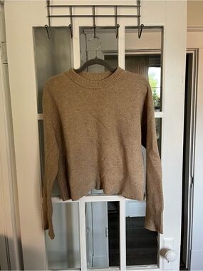 Frank & Oak Women's Crewneck Sweater in Camel Brown